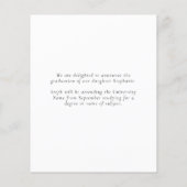 Papier Annonce de photo de remise de diplôme Budget Minim (Dos)