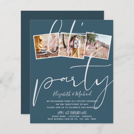 Papier Annonce de réception de mariage : Faisons la fête (Devant / Derrière)