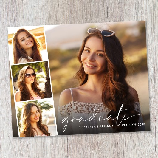 Papier Annonce de remise de diplôme avec photo en écritur