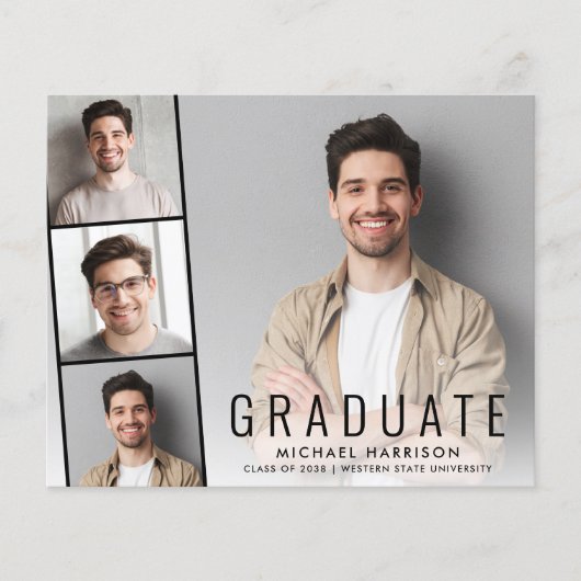 Papier Annonce de remise de diplôme moderne avec bande de (Devant)