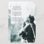 Papier annonce des services funéraires de prière d'ange (Devant / Derrière)