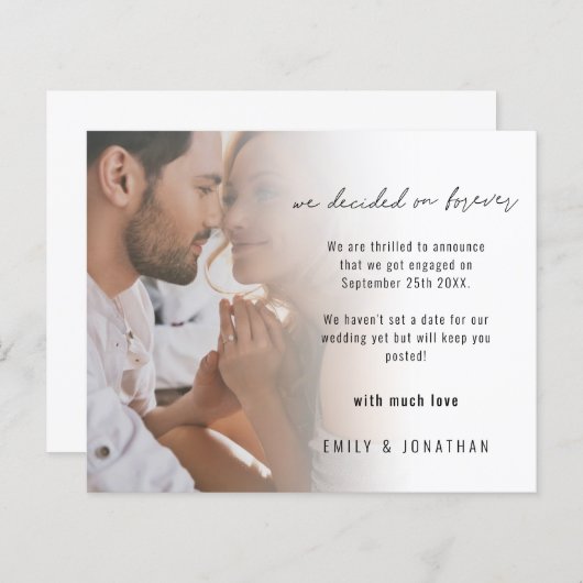 Papier Annonce du Fiançailles de script photo budgétaire (Devant / Derrière)