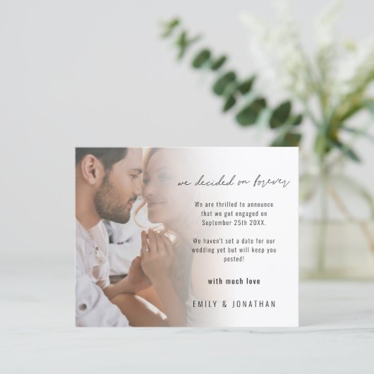 Papier Annonce du Fiançailles de script photo budgétaire (Debout devant)