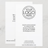 Papier Annonce du logo de l'entreprise, contact Info pros (Devant / Derrière)