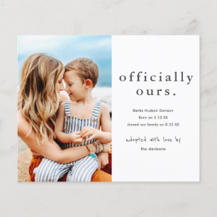Papier Annonce officielle de l'adoption de photo de budge