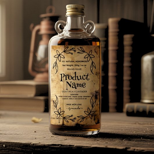 Papier antique Étiquette style apothecaire