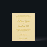 Papier Antonia Beurre Jaune Élégant Mariage Invitation<br><div class="desc">Invitations de mariage élégantes avec un design simple avec des polices de script et de serif.</div>