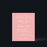 Papier Antonia Coral rose Élégant Mariage Invitation<br><div class="desc">Invitations de mariage élégantes avec un design simple avec des polices de script et de serif.</div>