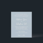 Papier Antonia Powder Blue Élégant Mariage Invitation<br><div class="desc">Invitations de mariage élégantes avec un design simple avec des polices de script et de serif.</div>