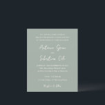 Papier Antonia Sage Green Élégante invitation de mariage<br><div class="desc">Invitations de mariage élégantes avec un design simple avec des polices de script et de serif.</div>