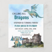 Papier Appel à tous les dragons aquarelle budget d'annive (Devant)