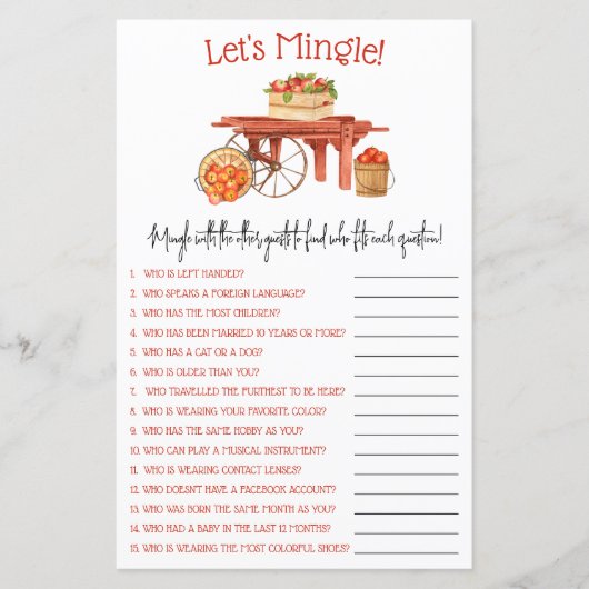 Papier Apple-y toujours après ! Jeu de douche Mingle (Devant)