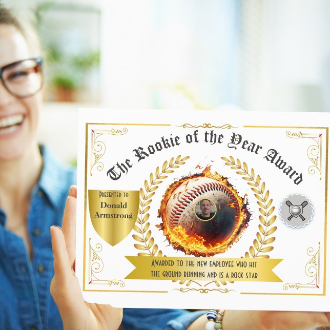 Papier Appréciation amusante de l'employé - Rookie de l'a (Funny employee appreciation awards lift morale and motivate people. )