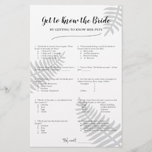 Papier Apprenez à connaître l'épouse en apprenant à conna (Devant)