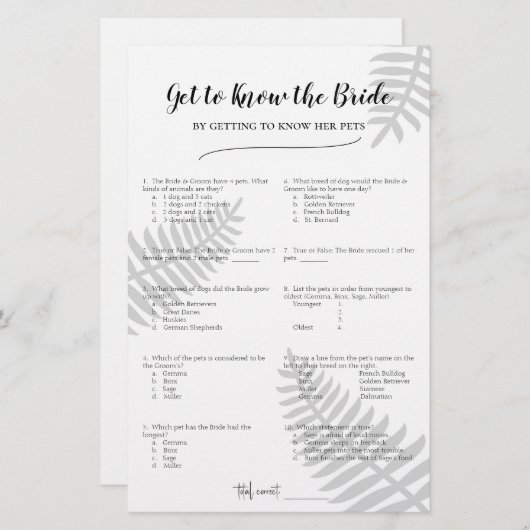 Papier Apprenez à connaître l'épouse en apprenant à conna (Devant / Derrière)