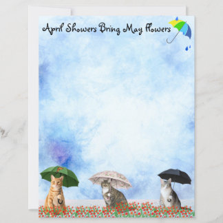 Papier April Showers and Cats in Puddles Stationery 