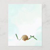 Papier Aqua Beach Shells Starfish Compass Mariage (Dos)