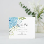 Papier Aqua Blue Floral Mariage (Debout devant)