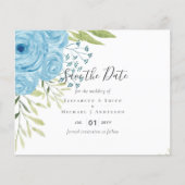 Papier Aqua Blue Floral Mariage (Devant)