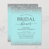 Papier Aqua Blue Silver Parties scintillant nuptiale de d (Devant / Derrière)