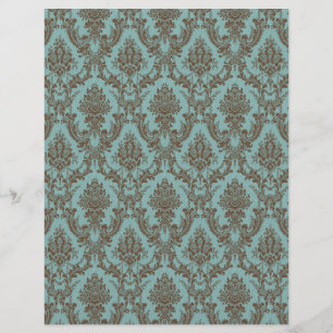 Papier Aqua Chocolate Damask