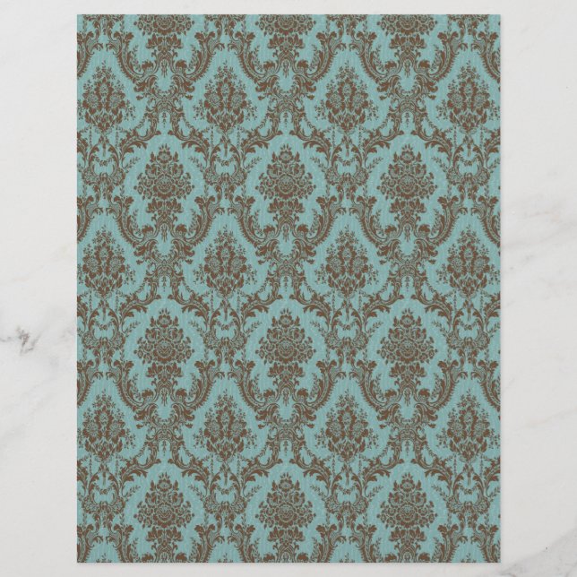 Papier Aqua Chocolate Damask (Devant)
