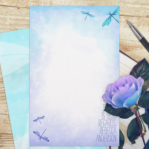 Papier Aquamarine, Blue Dragonflies Stations Personnelles