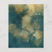 Papier Aquarelle Abstraite budget Turquoise Mariage or (Dos)