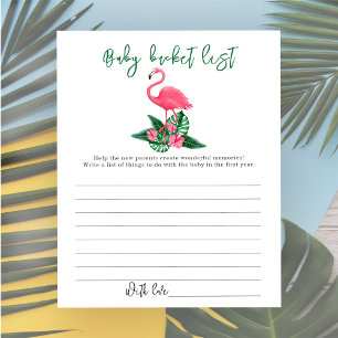 Papier Aquarelle Aloha ! Flamant rose - Liste de bébé à f