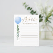 Papier Aquarelle Baby shower de garçon de ballons bleu (Debout devant)