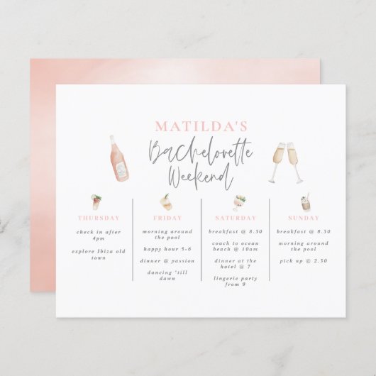 Papier Aquarelle Bachelorette week-end (Devant / Derrière)