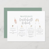 Papier Aquarelle Bachelorette week-end vert (Devant / Derrière)