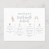 Papier Aquarelle Bachelorette week-end vert (Devant)