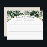 Papier Aquarelle beige Vert feuillage Conseil mariage<br><div class="desc">Aquarelle moderne Verdure Conseils et souhaits mariages</div>