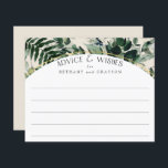 Papier Aquarelle beige Vert feuillage Conseil mariage<br><div class="desc">Aquarelle moderne Verdure Conseils et souhaits mariages</div>