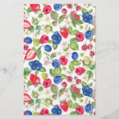 Papier Aquarelle Berries mélangées Baby shower Invitation (Dos)