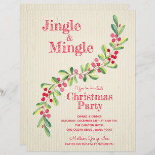 Papier Aquarelle Berries Végétation Swag Invitation de No