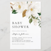 Papier Aquarelle blanc Magnolia Baby shower Invitation (Devant)