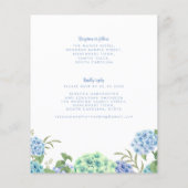 Papier Aquarelle bleu budget Faire-part de mariage floral (Dos)