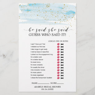 Papier Aquarelle Bleu et or Mariage Mot de recherche Jeu