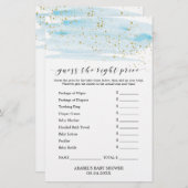 Papier Aquarelle Bleu & Or Devinez Le Bon Jeu De Prix (Devant / Derrière)