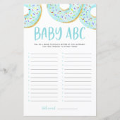 Papier Aquarelle bleue Donuts bébé ABC Baby shower Jeu (Devant)