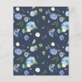 Papier Aquarelle bleue Hydrangea Faire-part de mariage (Dos)
