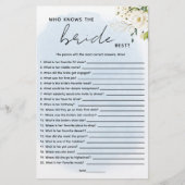 Papier Aquarelle bleue Rose blanche qui connaît la mariée (Devant)