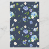 Papier Aquarelle Blue Hydrangea Baby Brunch Invitation (Dos)