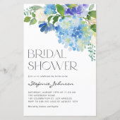 Papier Aquarelle Blue Hydrangea Invitation de douche nupt (Devant)