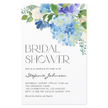 Aquarelle Blue Hydrangea Invitation de douche nupt