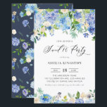 Papier Aquarelle Blue Hydrangea Sweet sixteen Invitation<br><div class="desc">Invités Invitations à votre événement avec cette invitation sucrée personnalisable de 16 fêtes. Il présente des guirlandes florales aquarelle de roses bleues, violettes et blanches, d'anémones et d'hydrangées. Personnalisez cette invitation à la fête du sweet sixteen floral en ajoutant les détails de votre événement. Cette invitation hydrangea est parfaite pour...</div>