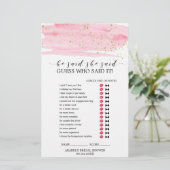 Papier Aquarelle Blush & Gold Mariage Word Jeu de recherc (Debout devant)