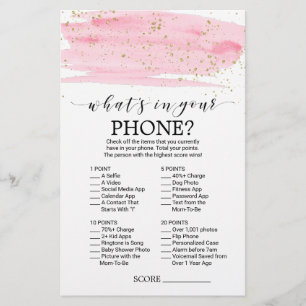 Papier Aquarelle Blush & Gold What's In Your Phone Game